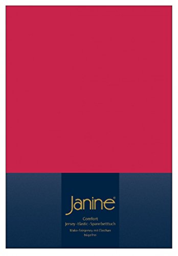 Janine Spannbettlaken Elastic - extra weiches und elastisches Spannbetttuch - für Matratzen 180x200cm bis 200x220cm rot von Janine