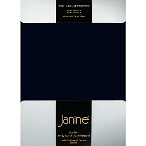 Janine Spannbettlaken Elastic - extra weiches und elastisches Spannbetttuch - für Matratzen 180x200cm bis 200x220cm schwarz von Janine