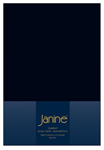 Janine Spannbettlaken Elastic - extra weiches und elastisches Spannbetttuch - für Matratzen 90x190cm bis 120x200cm schwarz von Janine