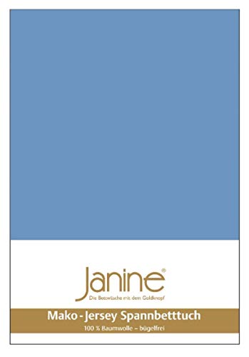 Janine Spannbetttuch 5007 Mako Jersey 140/200 bis 160/200 cm blau Fb. 42 von Janine