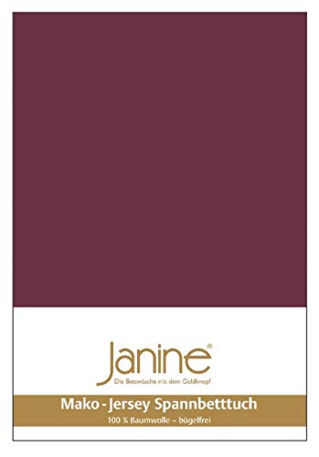 Janine Spannbetttuch 5007 Mako Jersey 140/200 bis 160/200 cm Burgund Fb. 41 von Janine