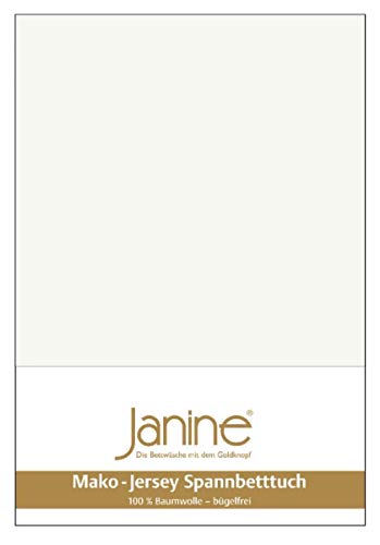 Janine Spannbetttuch 5007 Mako Jersey 140/200 bis 160/200 cm Ecru Fb. 09 von Janine