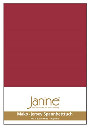 Janine Spannbetttuch 5007 Mako Jersey 140/200 bis 160/200 cm Granat Fb. 71 von Janine