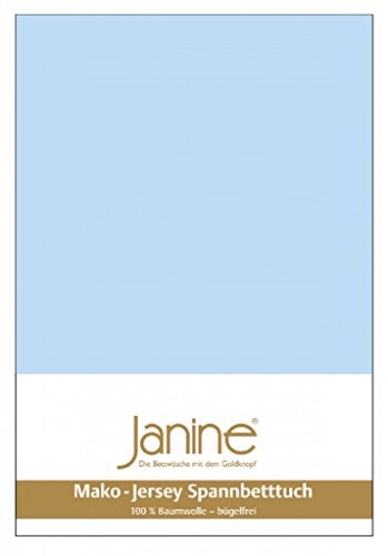 Janine Spannbetttuch 5007 Mako Jersey 140/200 bis 160/200 cm hellblau Fb. 12 von Janine