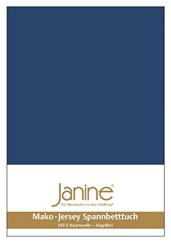 Janine Spannbetttuch 5007 Mako Jersey 140/200 bis 160/200 cm Marine Fb. 82 von Janine
