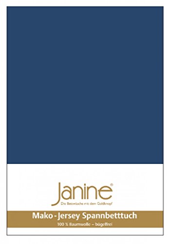 Janine Spannbetttuch 5007 Mako Jersey 140/200 bis 160/200 cm Marine Fb. 82 von Janine