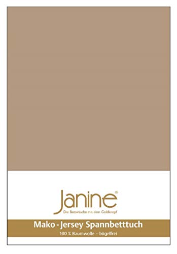 Janine Spannbetttuch 5007 Mako Jersey 140/200 bis 160/200 cm Nougat Fb. 37 von Janine