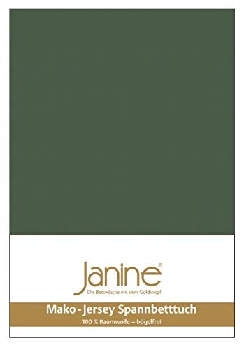 Janine Spannbetttuch 5007 Mako Jersey 140/200 bis 160/200 cm olivgrün Fb. 76 von Janine