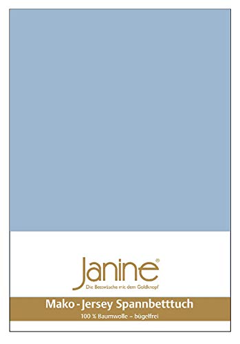 Janine Spannbetttuch 5007 Mako Jersey 140/200 bis 160/200 cm perlblau Fb. 32 von Janine