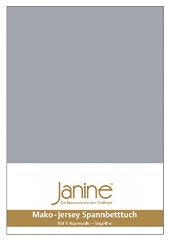 Janine Spannbetttuch 5007 Mako Jersey 140/200 bis 160/200 cm Platin Fb. 28 von Janine