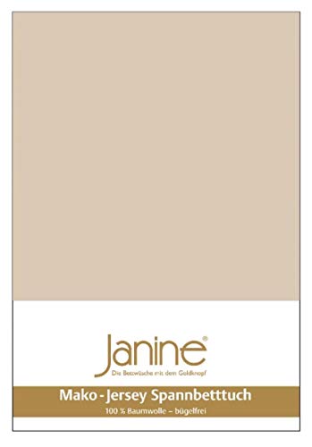 Janine Spannbetttuch 5007 Mako Jersey 140/200 bis 160/200 cm Sand Fb. 29 von Janine
