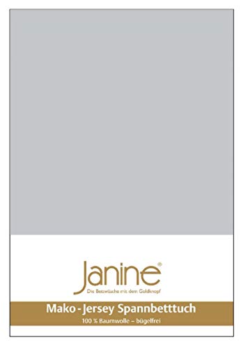 Janine Spannbetttuch 5007 Mako Jersey 140/200 bis 160/200 cm Silber Fb. 18 von Janine
