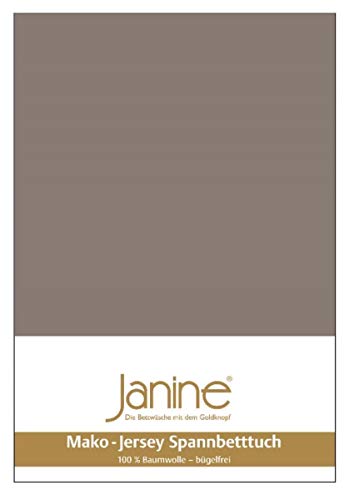 Janine Spannbetttuch 5007 Mako Jersey 140/200 bis 160/200 cm Taupe Fb. 57 von Janine