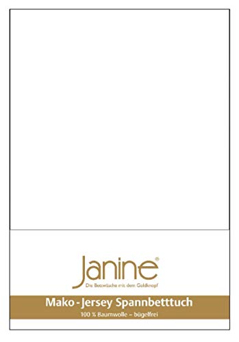 Janine Spannbetttuch 5007 Mako Jersey 140/200 bis 160/200 cm weiß Fb. 10 von Janine