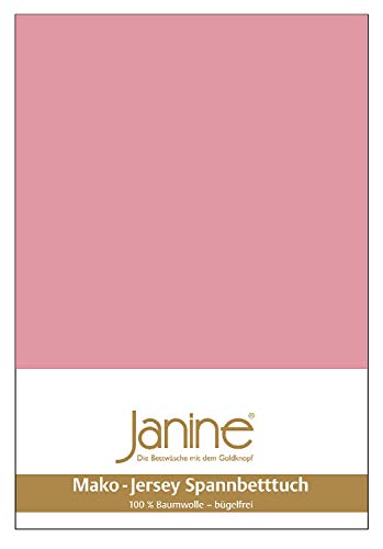 Janine Spannbetttuch 5007 Mako Jersey 180/200 bis 200/200 cm Altrose Fb. 21 von Janine
