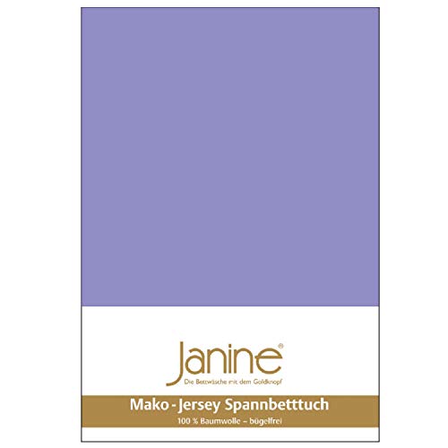 Janine Spannbetttuch 5007 Mako Jersey 180/200 bis 200/200 cm Flieder Fb. 45 von Janine