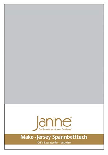 Janine Spannbetttuch 5007 Mako Jersey 180/200 bis 200/200 cm Silber Fb. 18 von Janine