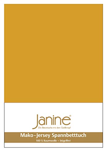 Janine Spannbetttuch 5007 Mako Jersey 180/200 bis 200/200 cm honiggold Fb. 73 von Janine