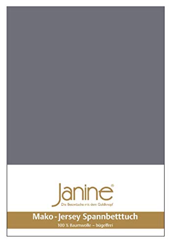 Janine Spannbetttuch 5007 Mako Jersey 180/200 bis 200/200 cm opalgrau Fb. 48 von Janine