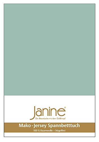 Janine Spannbetttuch 5007 Mako Jersey 180/200 bis 200/200 cm rauchgrün Fb. 36 von Janine