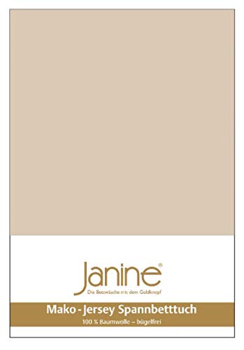 Janine Spannbetttuch 5007 Mako Jersey 180/200 bis 200/200 cm Sand Fb. 29 von Janine