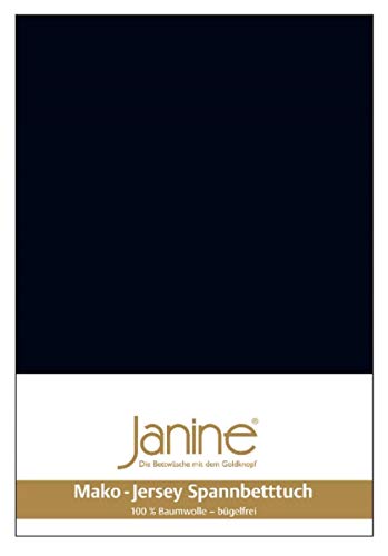 Janine Spannbetttuch 5007 Mako Jersey 180/200 bis 200/200 cm schwarz Fb. 98 von Janine