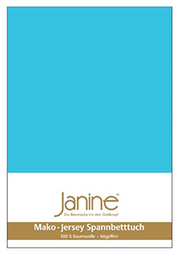 Janine Spannbetttuch 5007 Mako Jersey 180/200 bis 200/200 cm türkis Fb. 52 von Janine