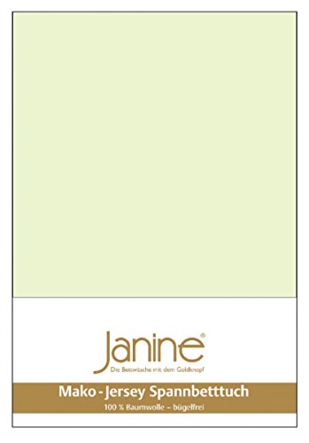 Janine Spannbetttuch 5007 Mako Jersey 90/190 bis 100/200 cm Limone Fb. 06 von Janine
