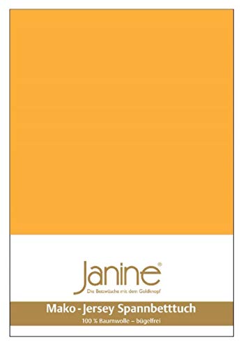 Janine Spannbetttuch 5007 Mako Jersey 90/190 bis 100/200 cm Sonnengelb Fb. 63 von Janine