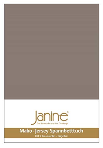 Janine Spannbetttuch 5007 Mako Jersey 90/190 bis 100/200 cm Taupe Fb. 57 von Janine