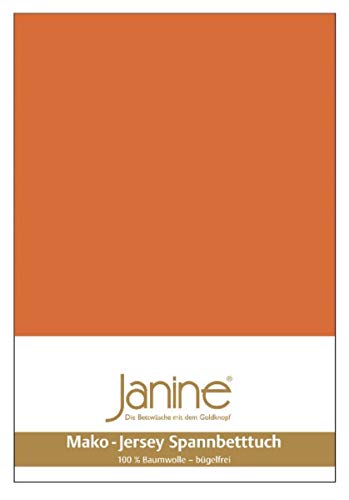 Janine Spannbetttuch 5007 Mako Jersey 90/190 bis 100/200 cm rost-orange Fb. 67 von Janine