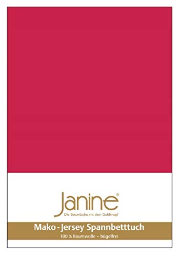 Janine Spannbetttuch 5007 Mako Jersey 90/190 bis 100/200 cm rot Fb. 61 von Janine