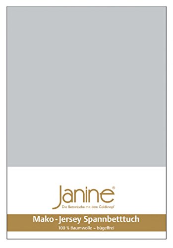 Janine Spannbetttuch 5007 Mako Jersey 90/190 bis 100/200 cm silber Fb. 18 von Janine