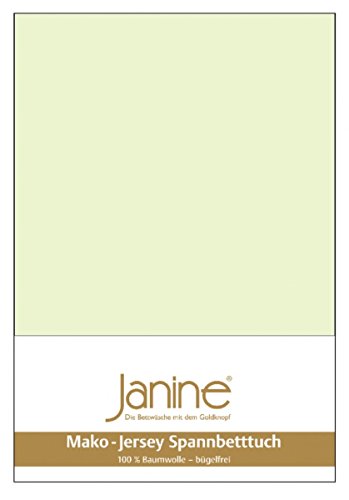 Janine Spannbetttuch 5007 Mako Jersey 140/200 bis 160/200 cm Limone Fb. 06 von Janine