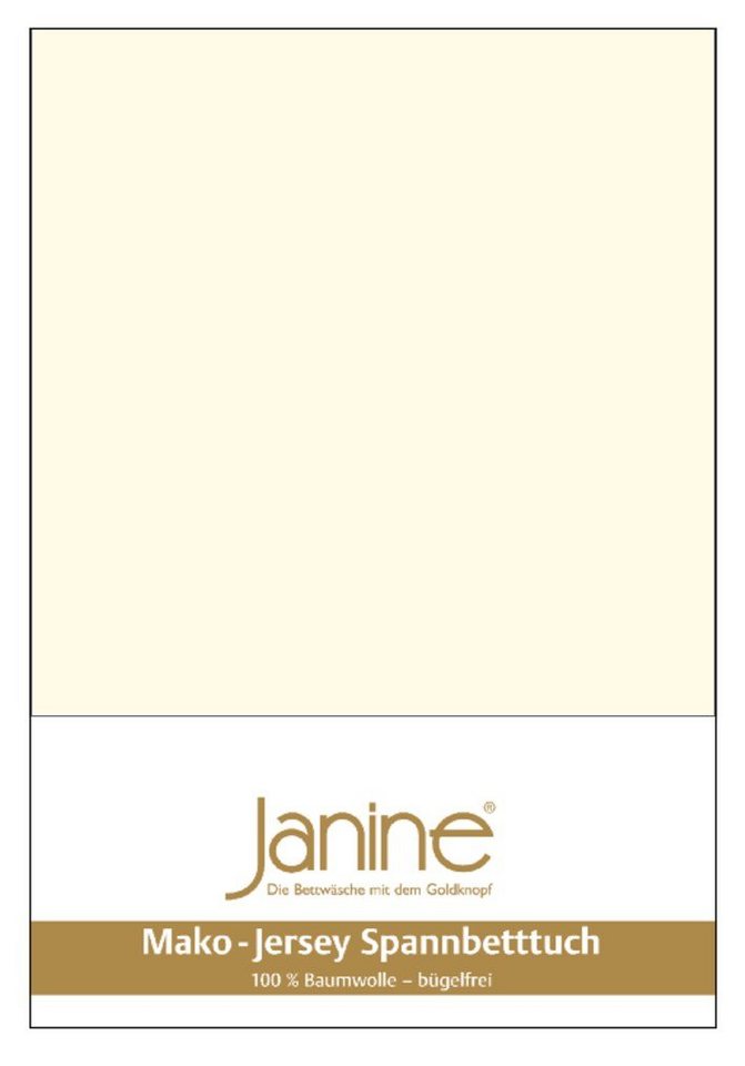 Spannbettlaken Janine Mako Jersey Spannbetttuch Bettlaken 180 - 200 x 200 cm OVP 5007, Janine, Mako-Jersey, Gummizug: rundum, (1 Stück) von Janine