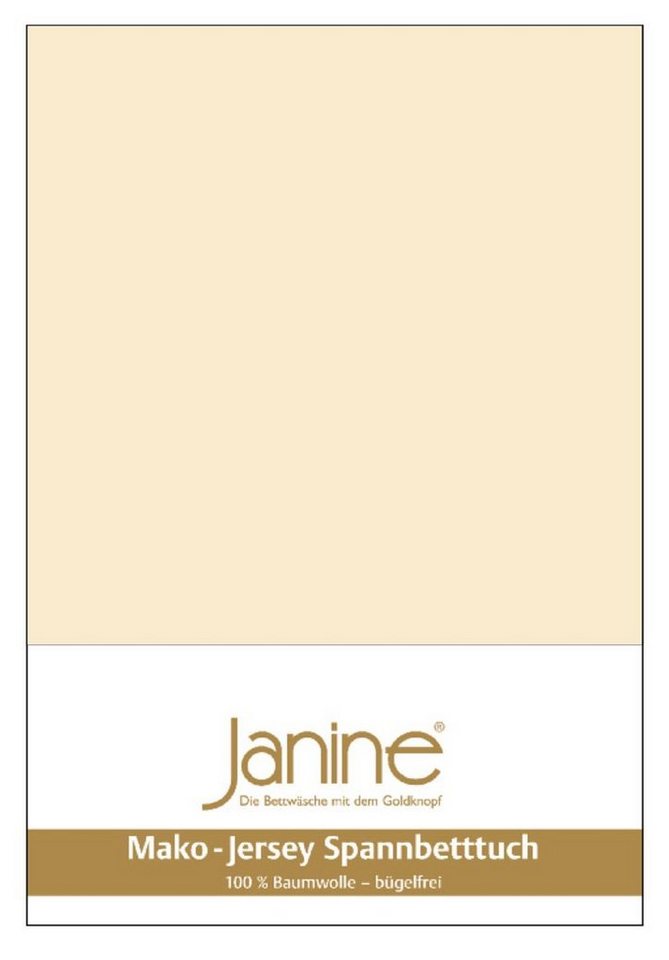 Spannbettlaken Janine Mako Jersey Spannbetttuch Bettlaken 180 - 200 x 200 cm OVP 5007, Janine, Mako-Jersey, Gummizug: rundum, (1 Stück) von Janine
