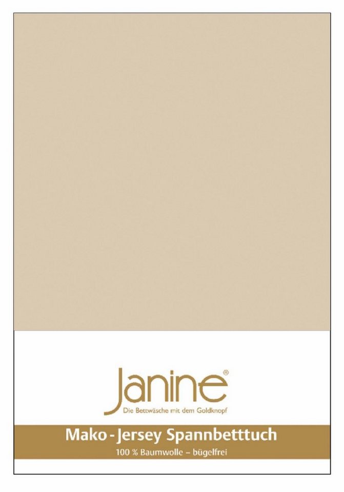 Spannbettlaken MAKO-FEINJERSEY 5007, Janine, Mako-Jersey, Gummizug: rundum, (1 Stück), aus 100% Baumwolle, für Matratzen bis 26 cm Höhe von Janine