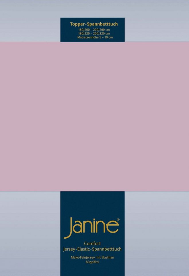 Spannbettlaken TOPPER 5001, Janine, Jersey-Elasthan, Gummizug: rundum, (1 Stück), mit Rundumgummizug von Janine