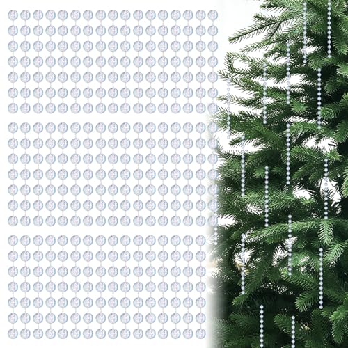 Janinka 50 Set Perlenschnur, Weihnachtsbaumschmuck, 15 cm, Kunststoffperlen, Strang zum Aufhängen, für Weihnachtsfeier-Dekorationen (bunt) von Janinka