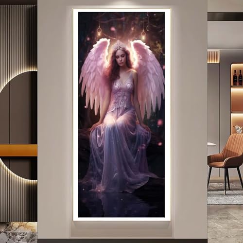 Diamond Painting Engelsflügel Diamant Painting Bilder Kinder Diamond Art DIY Set Erwachsene Full Drill Diamond Painting Zubehör, 5d Diamant Malerei Mosaic Stickerei Kits Home Wand Decor 30x90 cm U148 von Janktie