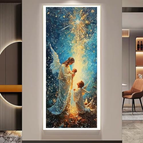 Diamond Painting XXL Groß 250x90 cm Diamant Painting Bilder Krippe Geburt von Jesus Diamond Art Painting Kits,DIY Basteln Erwachsene Malen Nach Zahlen Full Diamant Painting Zubehör Set Wand Dekor U217 von Janktie