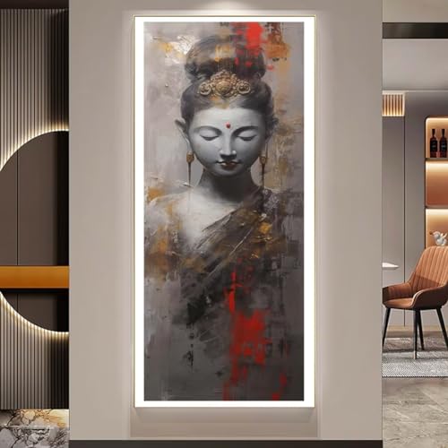 Diamond Painting XXL Groß Diamant Painting Bilder Buddha Diamond Art Kits, DIY Basteln Erwachsene Malen Nach Zahlen Full Diamant Painting Zubehör Malerei Stickerei Set Home Wand Dekor (Abstrakt) Q82 von Janktie