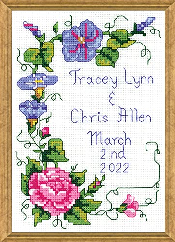 Janlynn Counted Cross Stitch Kit 5"X7"-Wedding Floral Count Mini-Kreuzstich-Set, Hochzeitsblumen, Stoff, 12,7 x 17,8 cm, 14 Stück, 5 x 7 von Janlynn