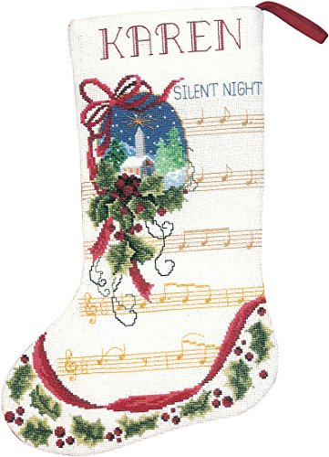 Janlynn Kreuzstich-Set Silent Night, Baumwolle, Mehrfarbig, 26 x 38 x 0.1 cm von Janlynn