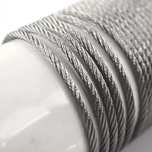 Drahtseil, Stahlseil 1-10M Durchmesser 1-20mm 7X19 Struktur 304 Edelstahl Drahtseil Kabel Weicher Angeln Hebekabel Lager 12-4200KG(5M,5.0mm) von Janmobrian