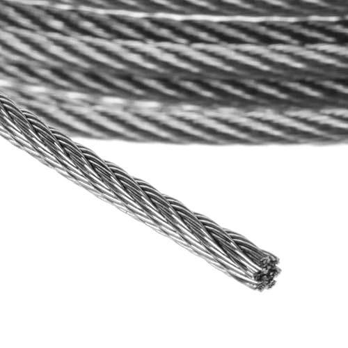 Drahtseil, Stahlseil 10m 304 Edelstahl Draht Seil Weiche Angeln Hebe Kabel 7 * 7 Wäscheleine(1.2mm) von Janmobrian