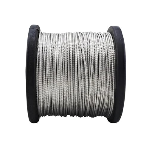 Drahtseil, Stahlseil 10m Edelstahldrahtseil 7 * 7 Struktur Weiches feines Angelseil Stangenseil Lift Trockengestell Drahtseil Weinrebe(2.5mm x 10m) von Janmobrian