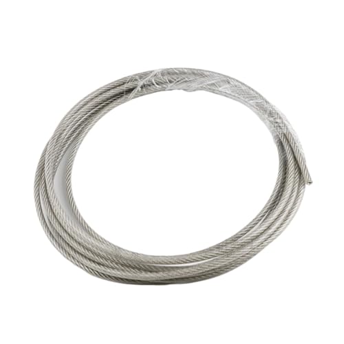Drahtseil, Stahlseil 30 Meter Durchmesser 4mm Stahl PVC-beschichtetes flexibles Drahtseil weiches Kabel transparente Edelstahl-Wäscheleine(10M 4mm) von Janmobrian