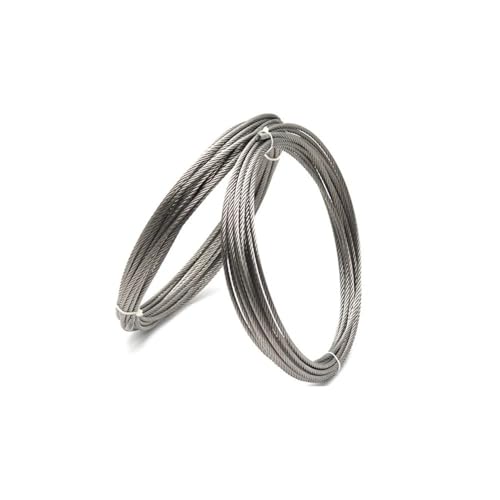 Drahtseil, Stahlseil 304 Edelstahl Weichen Draht Seil Kabel Durchmesser 1,0mm-20mm Kran heben Und Hebe 7x19 Struktur(1.5mm,5Meters) von Janmobrian