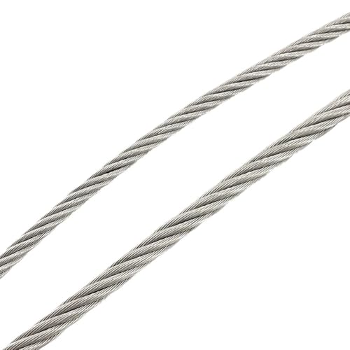 Drahtseil, Stahlseil 316 Edelstahl-Drahtseil, Kran-Hebe-Angelkabel, kein Rost Durchmesser 0,8 bis 12 mm(1.5mm 10Meters 7x19) von Janmobrian
